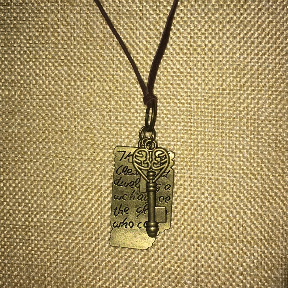 Kingdom keys Word Cross & key Bronze necklace NWT